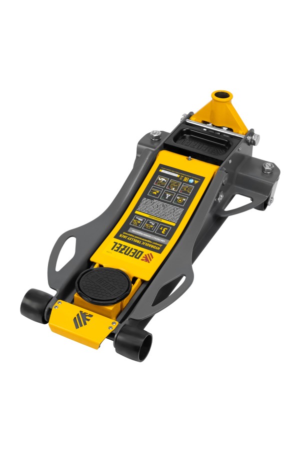 Домкрат гидравлический подкатной, 3 т, 75-500 мм, быстрый подъем, низкий подхват, проф. Denzel