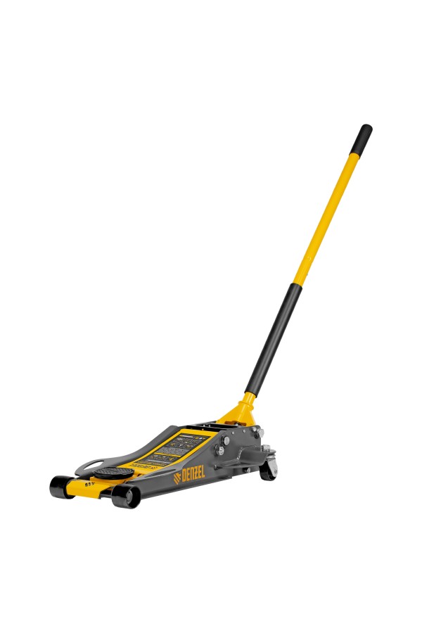 Домкрат гидравлический подкатной, 3 т, 75-500 мм, быстрый подъем, низкий подхват, проф. Denzel