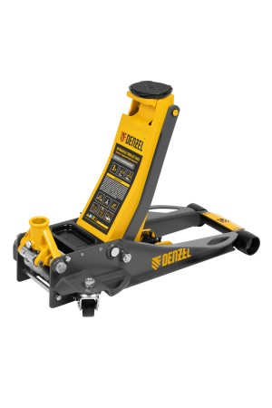 Домкрат гидравлический подкатной, 3 т, 75-500 мм, быстрый подъем, низкий подхват, проф. Denzel