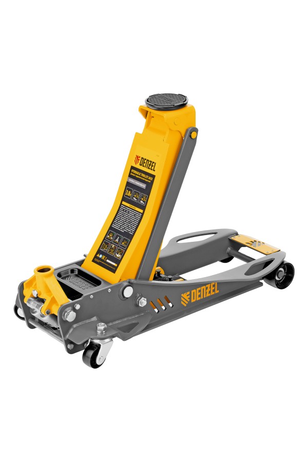 Домкрат гидравлический подкатной, 3,8 т, 110-580 мм, быстрый подъем, низкий подхват, проф. Denzel