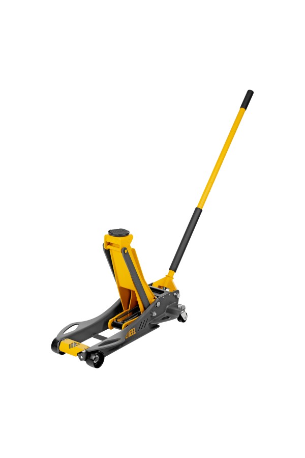 Домкрат гидравлический подкатной, 3,8 т, 110-580 мм, быстрый подъем, низкий подхват, проф. Denzel