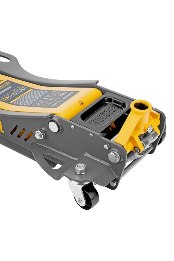Домкрат гидравлический подкатной, 3,8 т, 110-580 мм, быстрый подъем, низкий подхват, проф. Denzel