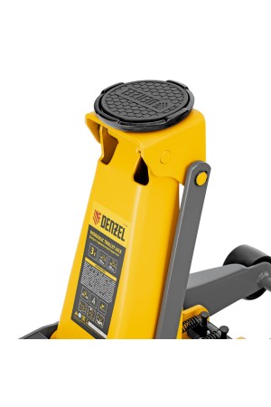 Домкрат гидравлический подкатной, 3 т, 125-470 мм, быстрый подъем, проф. Denzel