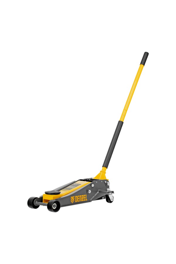 Домкрат гидравлический подкатной, 3 т, 125-470 мм, быстрый подъем, проф. Denzel