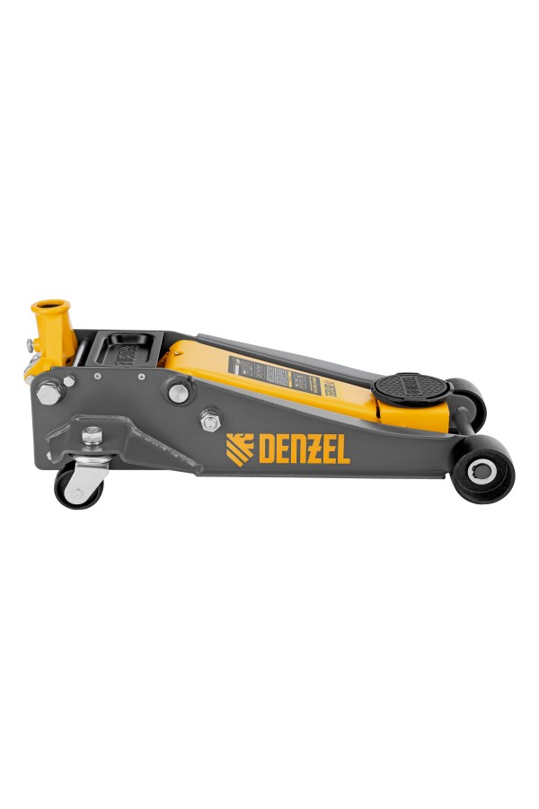 Домкрат гидравлический подкатной, 3 т, 125-470 мм, быстрый подъем, проф. Denzel