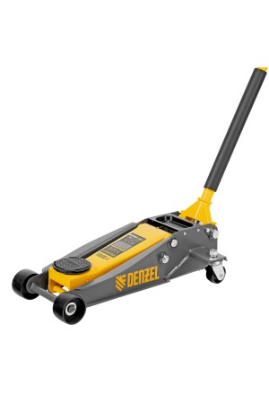 Домкрат гидравлический подкатной, 3 т, 125-470 мм, быстрый подъем, проф. Denzel