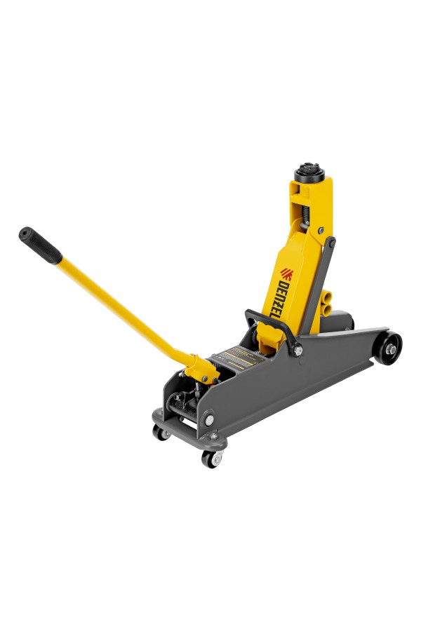 Домкрат гидравлический подкатной с фиксатором, 3 т, 190-532 мм, SUV/ Denzel