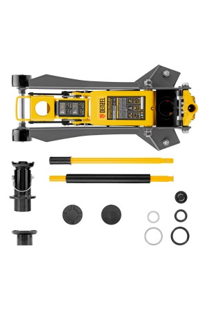 Домкрат гидравлический подкатной, 2/3 т, 98-770 мм, быстрый подъем, низ. подхват, проф, SUV Denzel