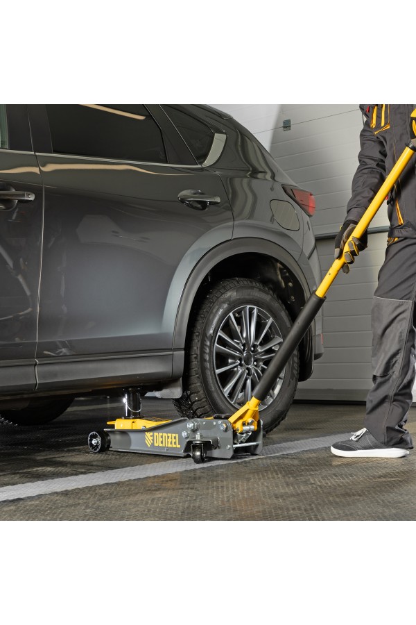 Домкрат гидравлический подкатной, 2/3 т, 98-770 мм, быстрый подъем, низ. подхват, проф, SUV Denzel