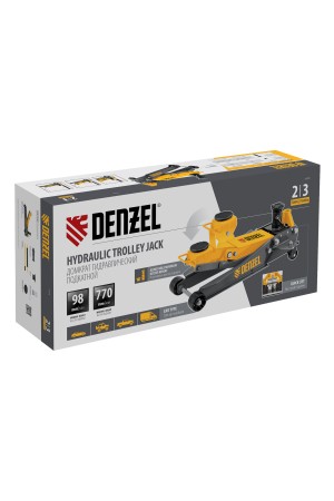 Домкрат гидравлический подкатной, 2/3 т, 98-770 мм, быстрый подъем, низ. подхват, проф, SUV Denzel