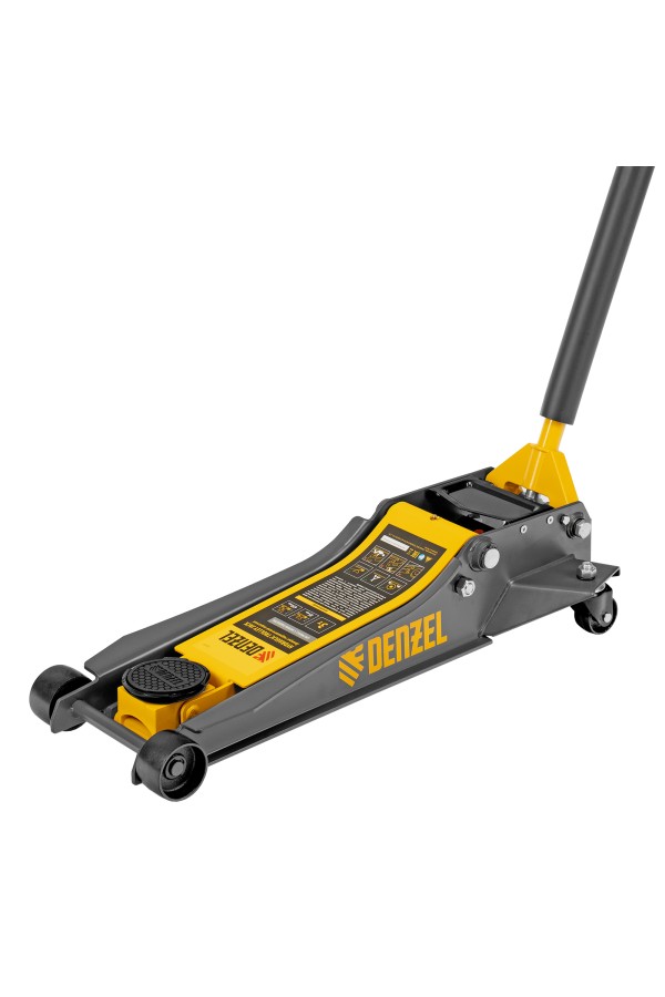 Домкрат гидравлический подкатной, 3 т, 85-610 мм, быстрый подъем, низ. подхват, проф, SUV Denzel