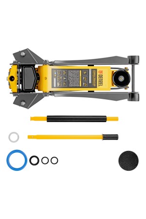 Домкрат гидравлический подкатной, 3 т, 85-610 мм, быстрый подъем, низ. подхват, проф, SUV Denzel