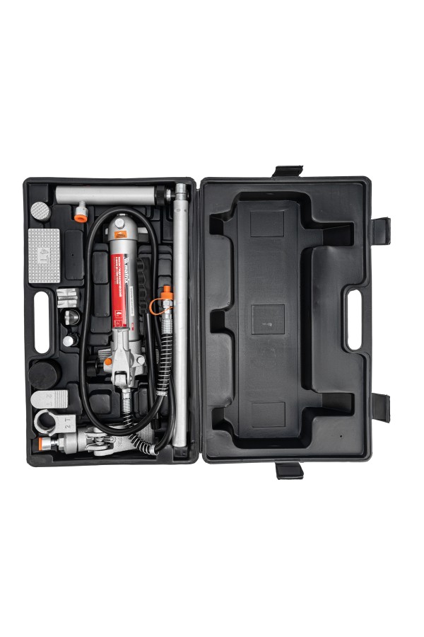 Растяжка гидравлическая, 4 т, набор из 17 предметов, 7 сменных насадок, в пластиковом кейсе Matrix