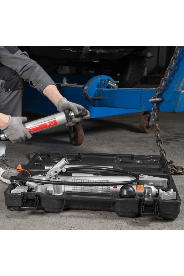 Растяжка гидравлическая, 10 т, набор из 17 предметов, 7 сменных насадок, в пластиковом кейсе Matrix