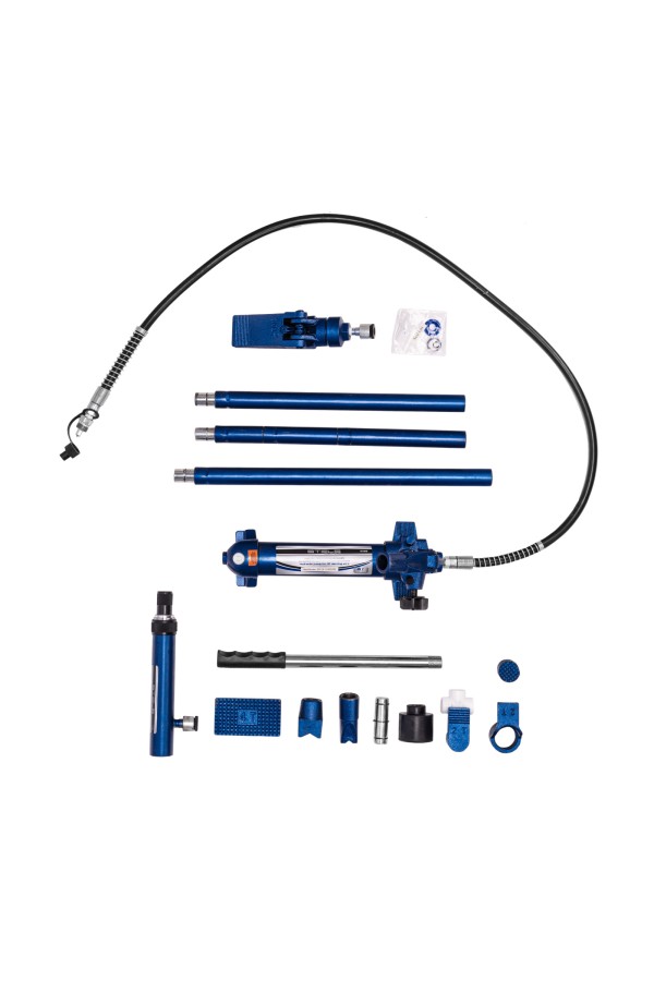 Растяжка гидравлическая, 4 т, набор из 17 предметов, 7 сменных насадок, в металлическом кейсе Stels