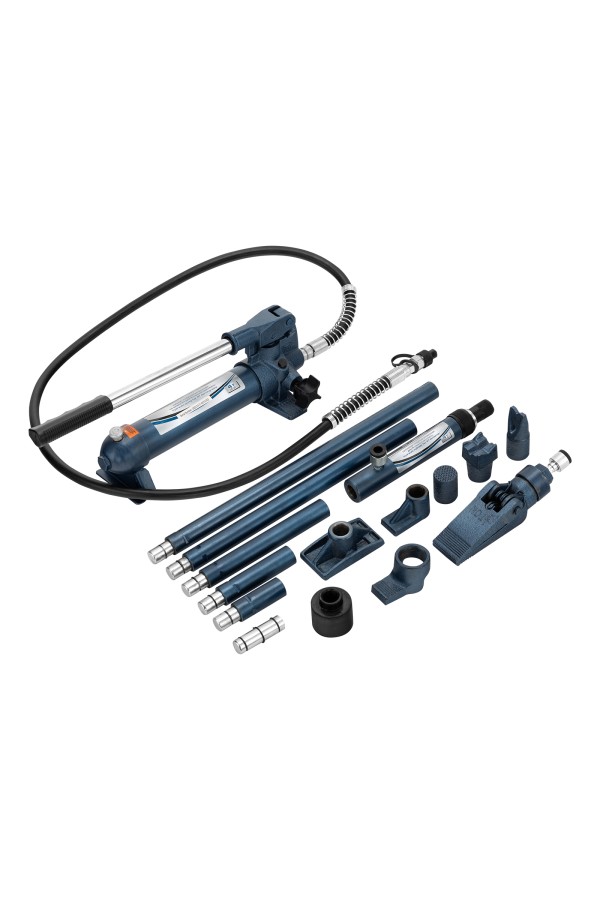 Растяжка гидравлическая, 4 т, набор из 17 предметов, 7 сменных насадок, в пластиковом кейсе Stels