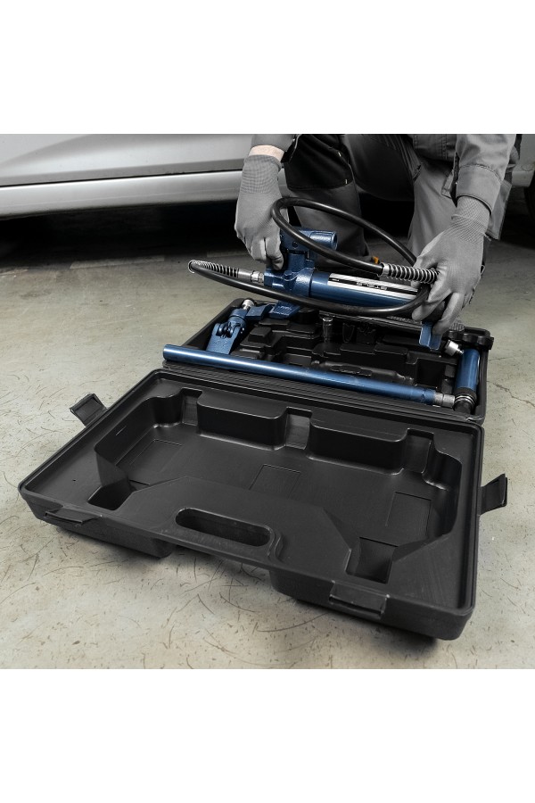 Растяжка гидравлическая, 4 т, набор из 17 предметов, 7 сменных насадок, в пластиковом кейсе Stels