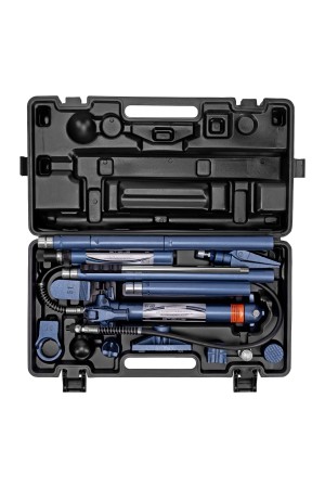Растяжка гидравлическая, 10 т, набор из 17 предметов, 7 сменных насадок, в пластиковом кейсе Stels