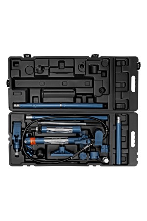 Растяжка гидравлическая, 10 т, набор из 17 предметов, 7 сменных насадок, в пластиковом кейсе на колесах Stels