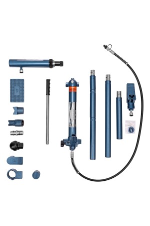 Растяжка гидравлическая, 10 т, набор из 17 предметов, 7 сменных насадок, в пластиковом кейсе на колесах Stels