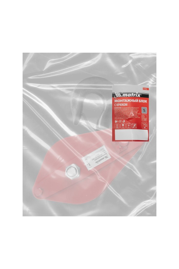 Блок монтажный с крюком, 1 т Matrix