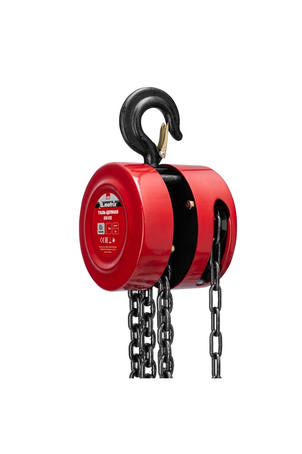 Таль цепная, 0.5 т, H подъема 2.5 м, расстояние между крюками 240 мм Matrix