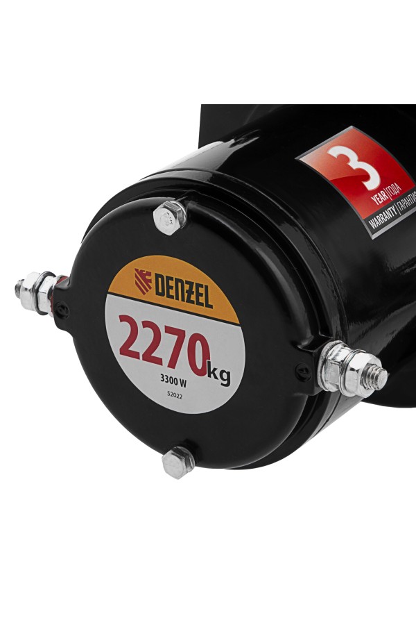 Лебедка автомобильная электрическая LB-2200, 2.2 т, 3.3 кВт, 12 В Denzel