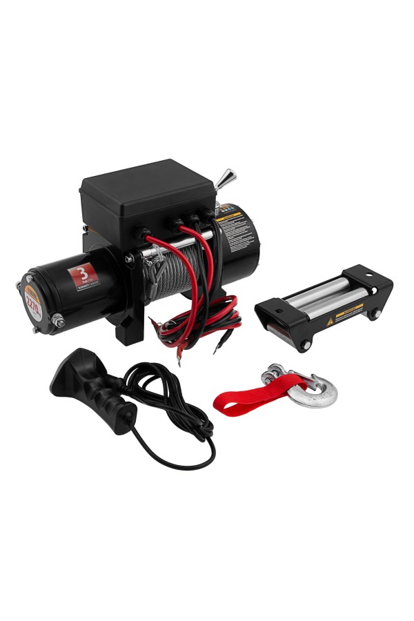 Лебедка автомобильная электрическая LB-2200, 2.2 т, 3.3 кВт, 12 В Denzel