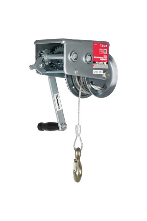 Лебедка шестеренчатая, тяга 0.8 т, тросовая Matrix