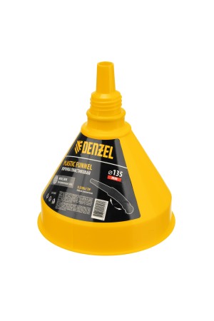 Воронка пластиковая 135 мм с металлическим ситом и гибким наконечником Denzel