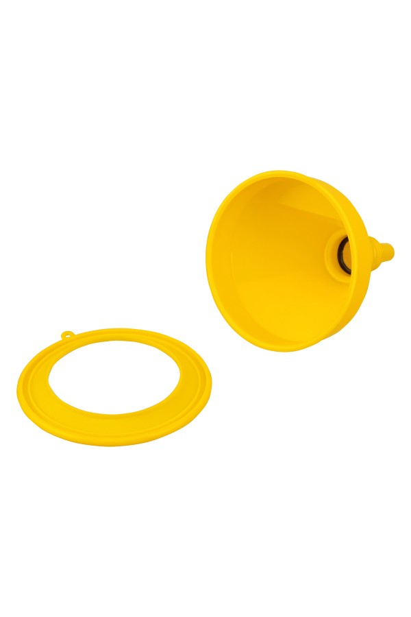 Воронка пластиковая 135 мм с металлическим ситом, гибким наконечником и непроливайкой Denzel