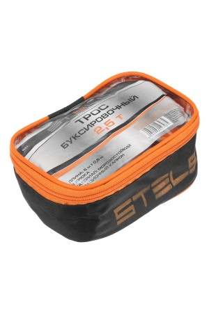 Трос буксировочный 2.5 т, 5 м, 2 крюка, сумка на молнии Россия Stels