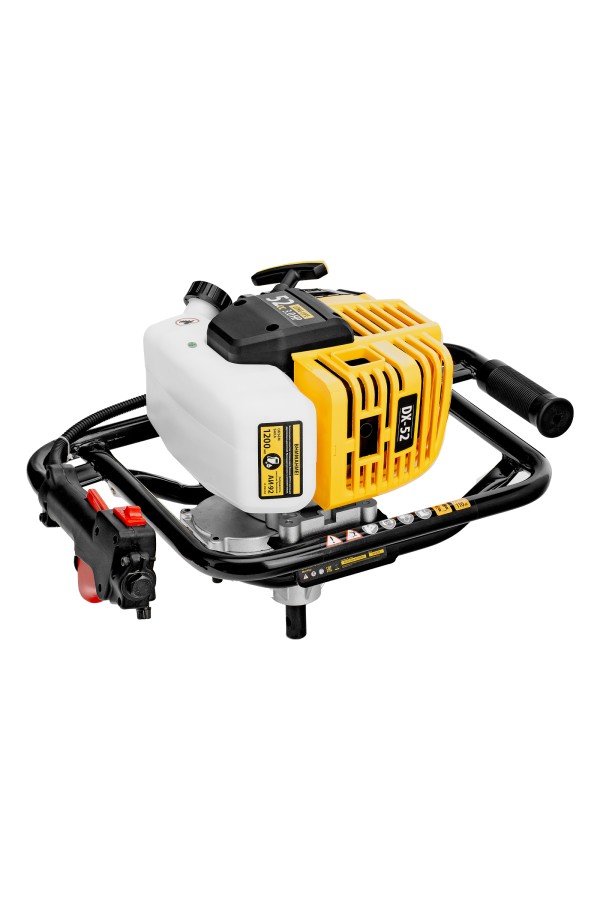 Мотобур DX-52, объём двигателя 52 см3, соединение 20 мм, без шнека Denzel