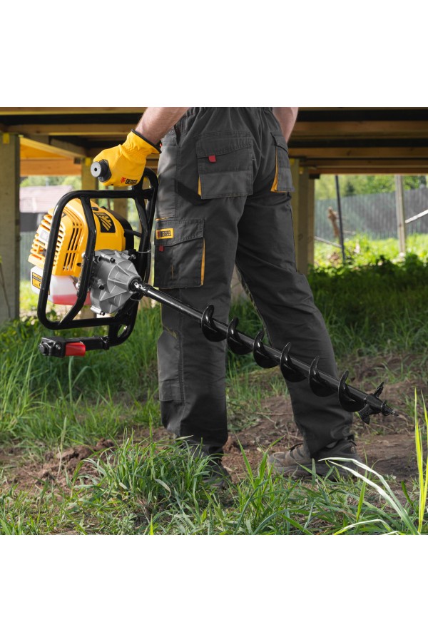 Мотобур DX-52, объём двигателя 52 см3, соединение 20 мм, без шнека Denzel