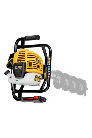 Мотобур DX-52, объём двигателя 52 см3, соединение 20 мм, без шнека Denzel