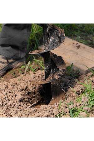 Шнек для грунта ER-150, диаметр 150 мм, длина 800 мм,соединение 20 мм, съемный нож Denzel