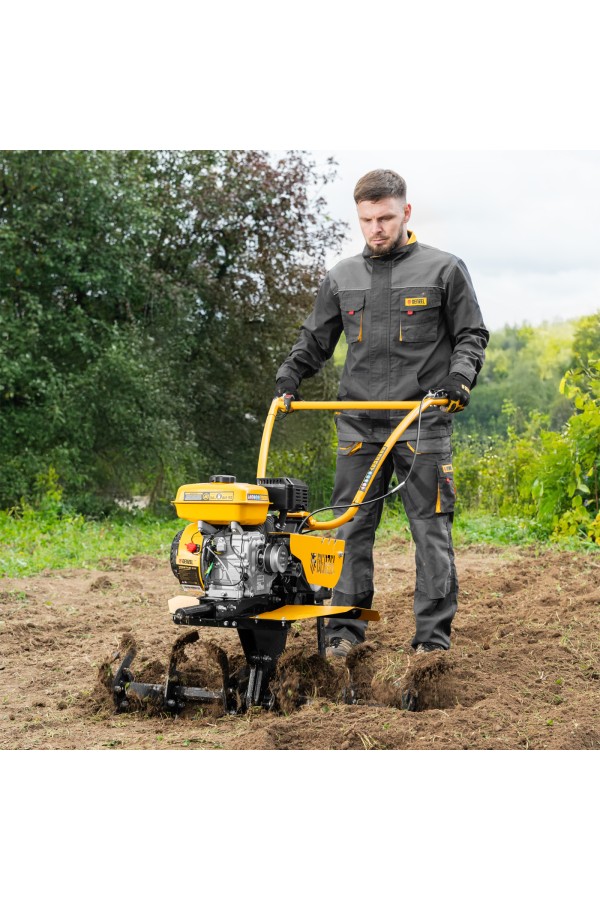 Мотоблок DPT-370S, 7 л.с., ремен.сцеп, фрез 3х4, ШОМ, передачи 3В/1Н Denzel