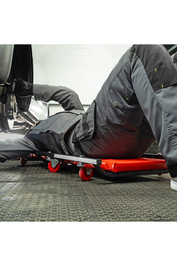 Лежак ремонтный на шести колесах, 1030 х 440 х 120 мм, поднимающийся подголовник Matrix