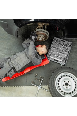 Лежак ремонтный на шести колесах, 1000 х 475 х 128 мм, пластиковый Matrix