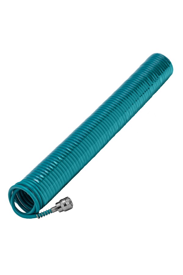 Полиуретановый спиральный шланг профессиональный BASF, 15 м, с быстросъемными соединением Stels