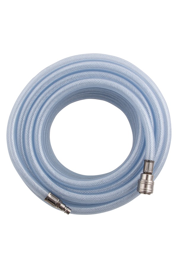 Шланг пневматический ПВХ, 10 x 16 мм, 18 бар, армированный, прозрачный, быстросъемное соединение, 15 м Stels