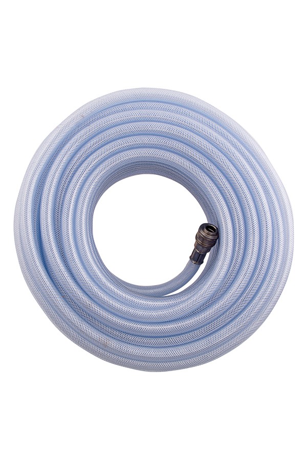 Шланг пневматический ПВХ, 10 x 16 мм, 18 бар, армированный, прозрачный, быстросъемное соединение, 30 м Stels