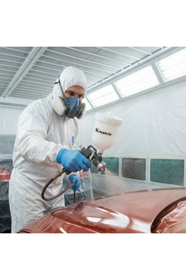 Набор пневмоинструмента, 5 предметов, быстросъемное соединение, краскораспылитель с верхним бачком Matrix