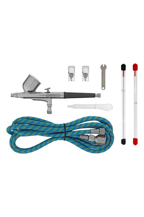 Аэрограф с верхним бачком AB1, 0.2/0.3/0.5 мм, 7 мл, 9 л/мин Denzel