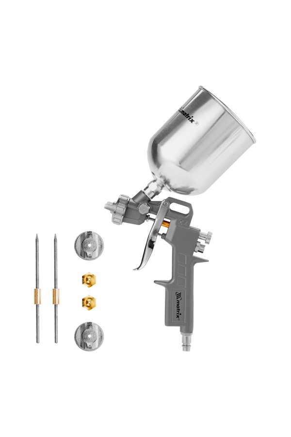 Краскораспылитель пневматический с верхним бачком V 1, 0 л, сопло D 1.2, 1.5 и 1.8 мм Matrix