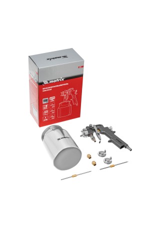 Краскораспылитель пневматический с нижним бачком V 1, 0 л, сопло D 1.2, 1.5 и 1.8 мм Matrix