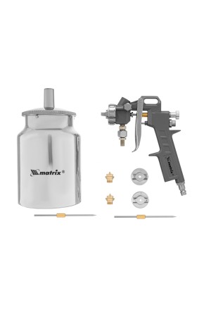 Краскораспылитель пневматический с нижним бачком V 1, 0 л, сопло D 1.2, 1.5 и 1.8 мм Matrix