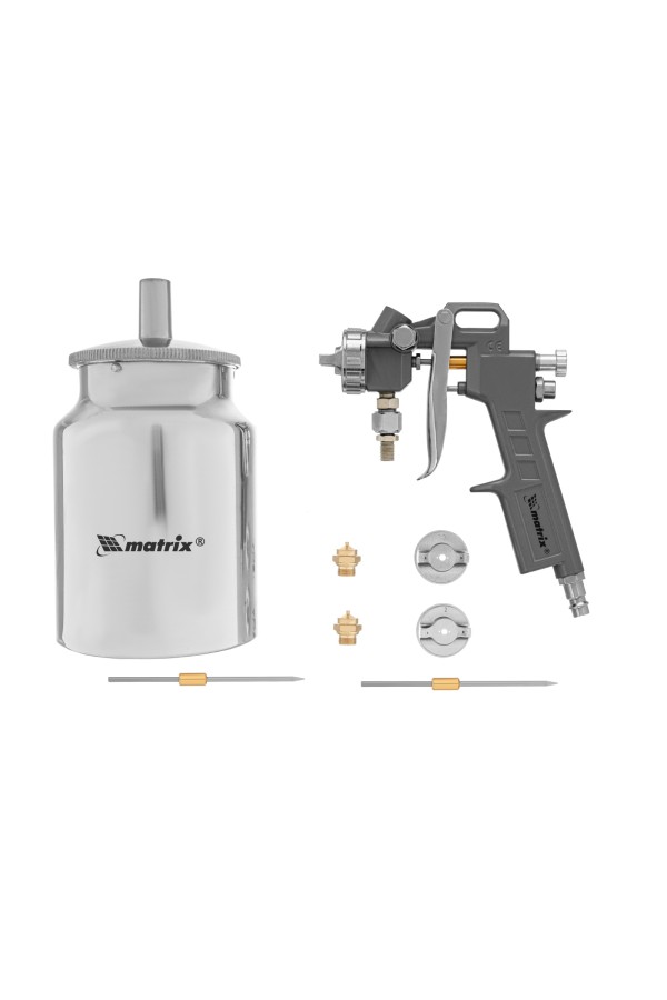 Краскораспылитель пневматический с нижним бачком V 1, 0 л, сопло D 1.2, 1.5 и 1.8 мм Matrix
