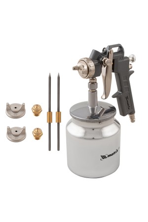 Краскораспылитель пневматический с нижним бачком V 0.75 л, сопло D 1.2, 1.5 и 1.8 мм Matrix