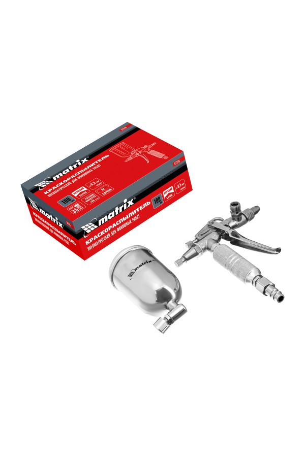 Краскораспылитель пневматический для финишных работ с верхним бачком V 0,1 л, сопло D 0.5 мм Matrix